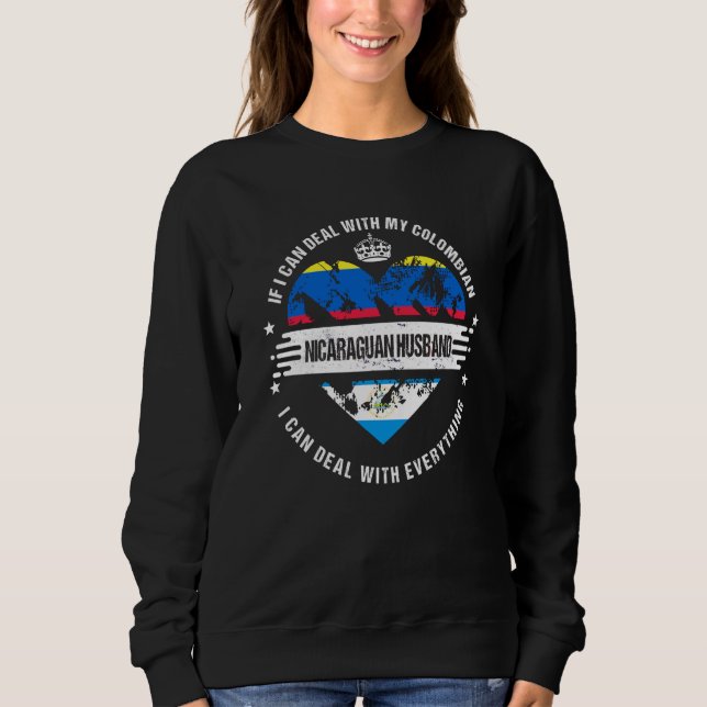 Colombia Flag Nicaragua Grown  Husband Country T Shirt (Framsida)