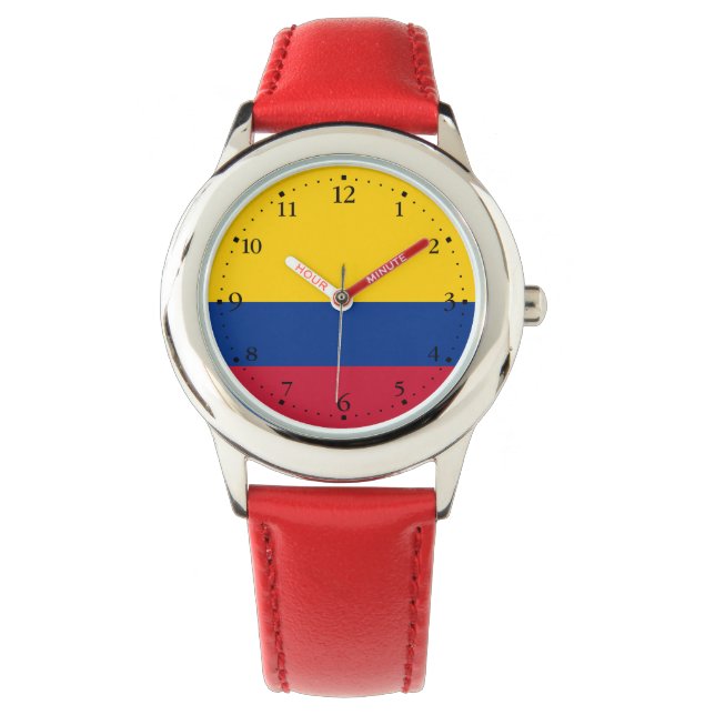 Colombia Flagga Armbandsur (Framsida)