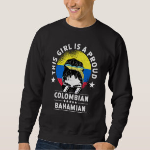 Colombia Flagga Bahamas Vuxna Kvinnor Flickor Medb Lång Ärmad Tröja