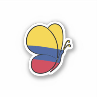 Colombia-Flagga-Butterfly-Decal-Sticker Klistermärken