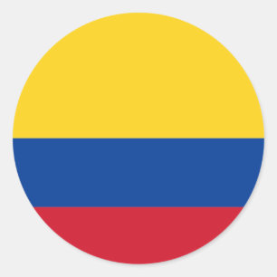 Colombia flagga CO Runt Klistermärke