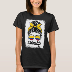 Colombia Flagga Colombia Mamma Messy Bun Mamma Lif T Shirt