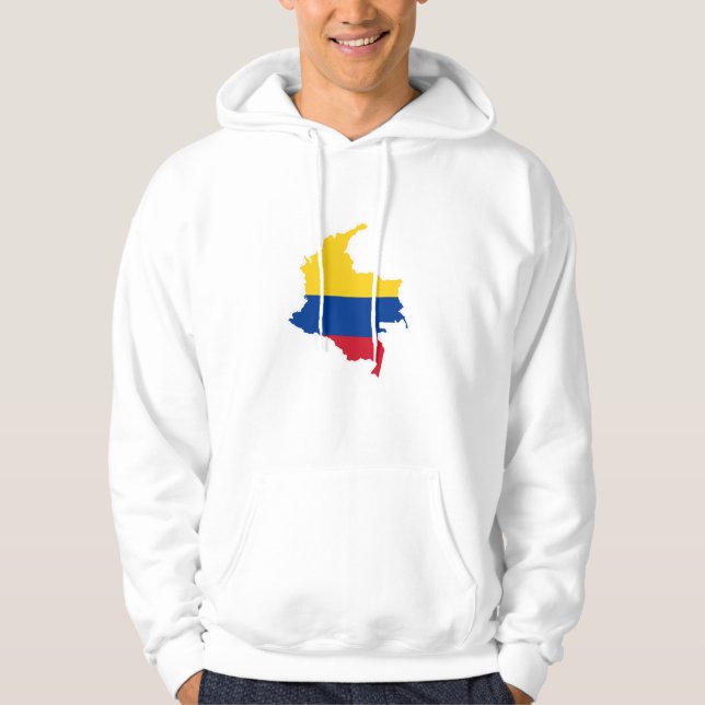 Colombia flagga, colombianska Karta, Mapa, Colombi Hoodie (Framsida)
