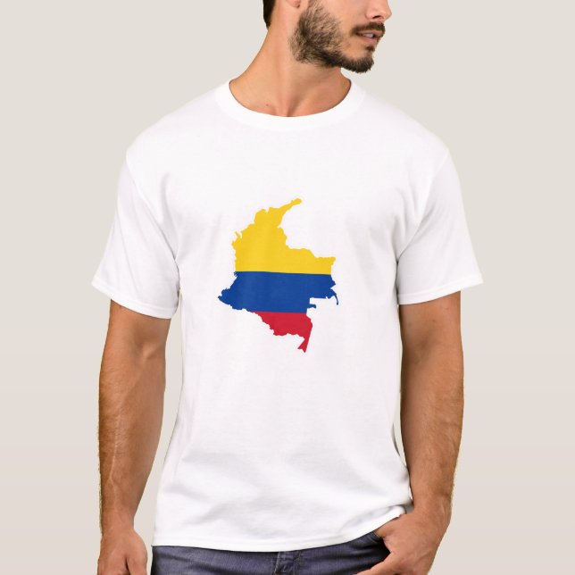 Colombia flagga, colombianska Karta, Mapa, Colombi T Shirt (Framsida)