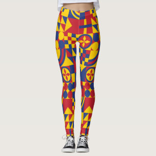 Colombia Flagga Colorful Mönster Leggings