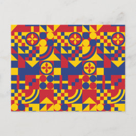 Colombia Flagga Colorful Mönster Vykort