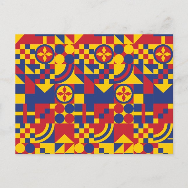 Colombia Flagga Colorful Mönster Vykort (Framsida)