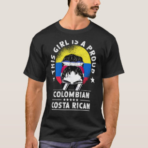 Colombia Flagga Costa Rica Grown Women Girl Citize T Shirt
