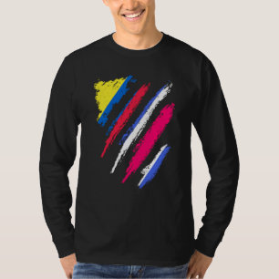 Colombia Flagga Costa Rica Odlad Patriot Land Str T Shirt