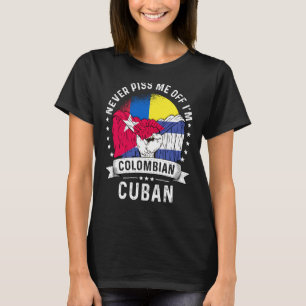 Colombia Flagga Cuba Grown Humor Citizen Pride T Shirt