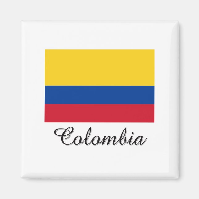 Colombia Flagga Design Magnet (Framsidan)