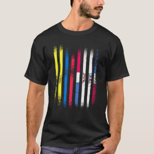 Colombia Flagga Dominican Grown Land Flaggor Rand T Shirt