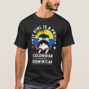 Colombia Flagga Dominican Grown Women Girl Citizen T Shirt