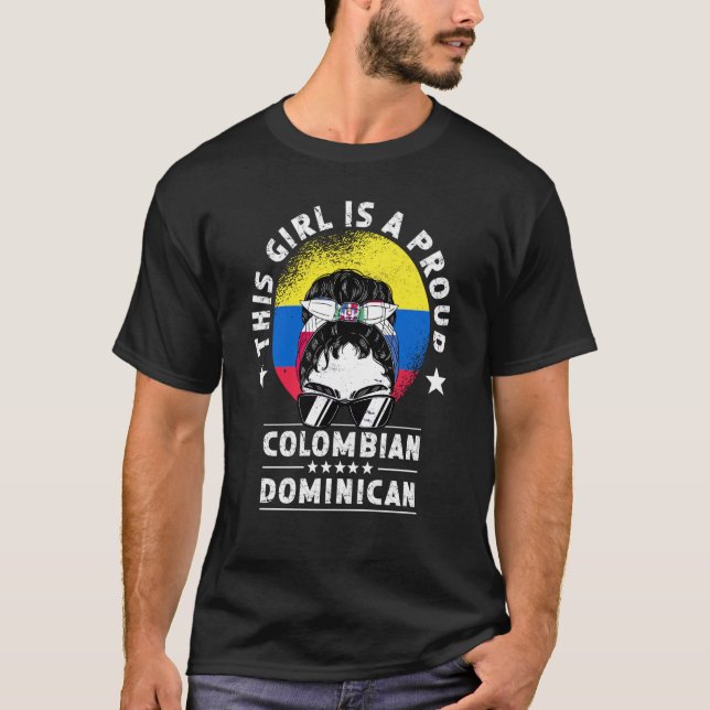Colombia Flagga Dominican Grown Women Girl Citizen T Shirt (Framsida)