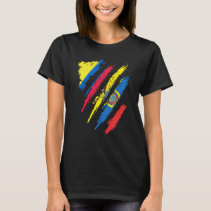 Colombia Flagga Ecuador Odlad Patriot Land Streck T Shirt