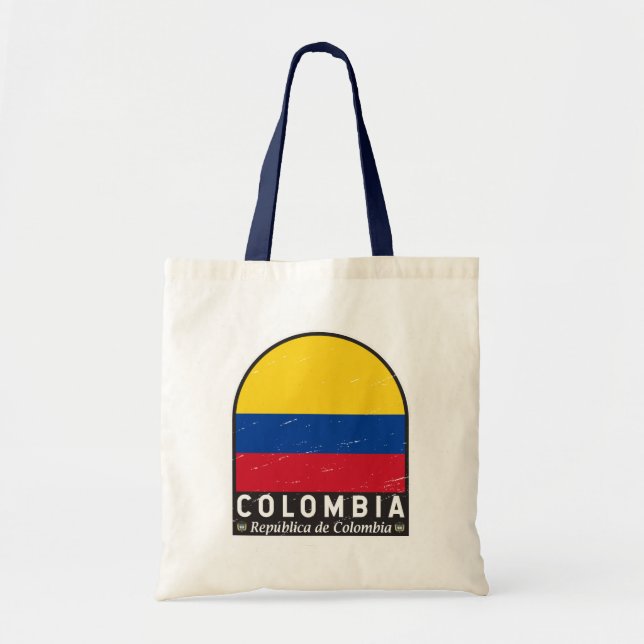 Colombia Flagga Emblem Distress Vintage Tygkasse (Framsidan)