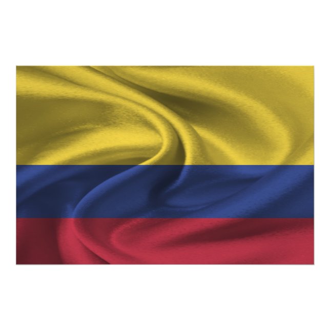 Colombia Flagga Fototryck (Framsidan)