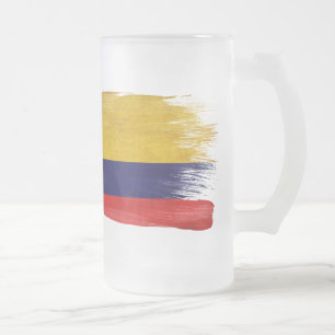Colombia flagga frostat ölglas
