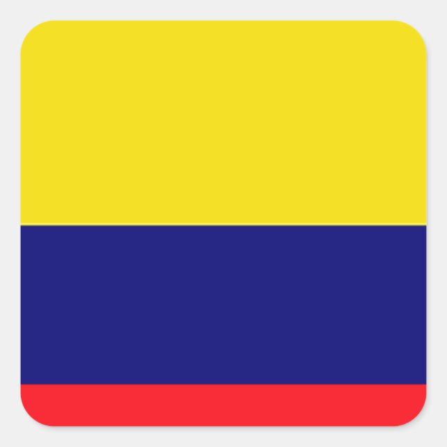 Colombia flagga fyrkantigt klistermärke (Framsida)