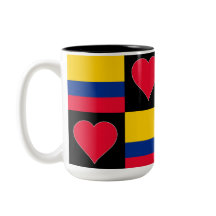 Colombia Flagga Heart Mönster Patriotic Colombia