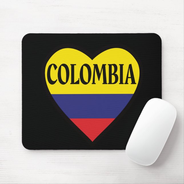 Colombia Flagga Heart Mousepad Musmatta (Med mus)