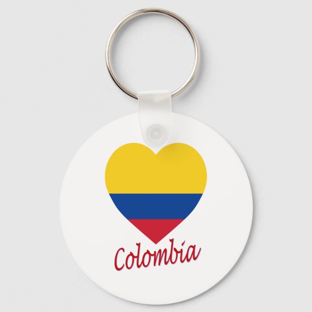 Colombia Flagga Heart Nyckelring (Framsida)