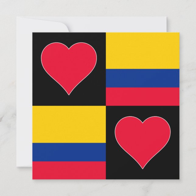 Colombia Flagga Heart Patriotic Colombia Hälsning Kort (Framsida)