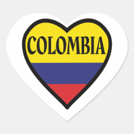 Colombia Flagga Heart Sticker Hjärtformat Klistermärke