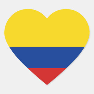 Colombia Flagga Heart Sticker Hjärtformat Klistermärke