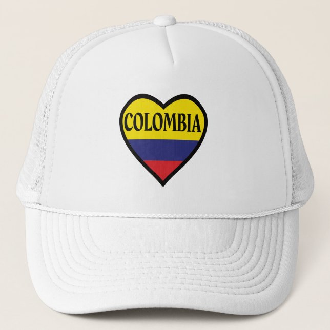 Colombia Flagga Heart Truckerkeps (Framsida)
