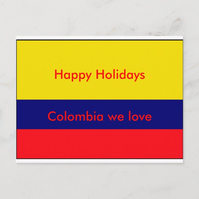 Colombia flagga helg vykort (Framsida)