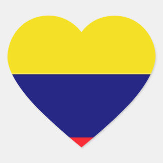 Colombia flagga hjärtformat klistermärke