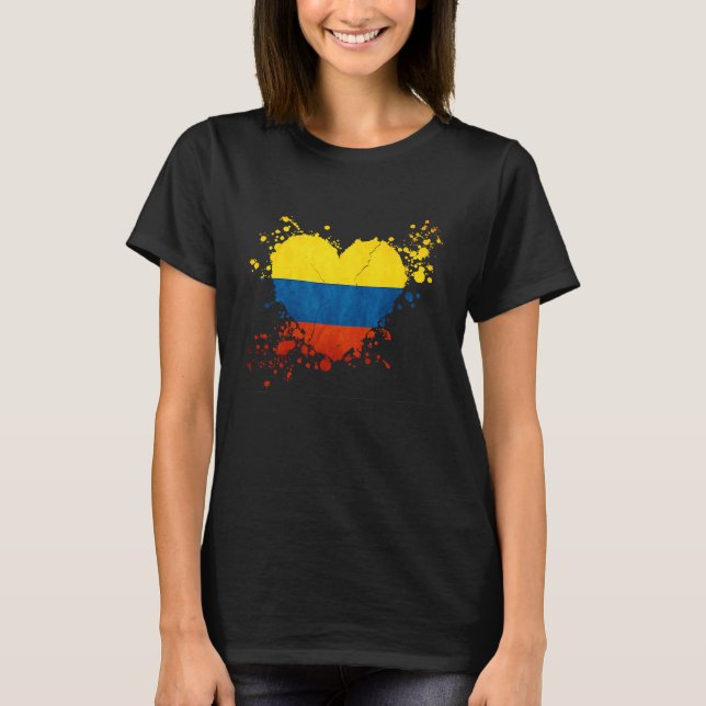 Colombia Flagga I kärlek Det finns i mitt DNA colo T Shirt (Framsida)