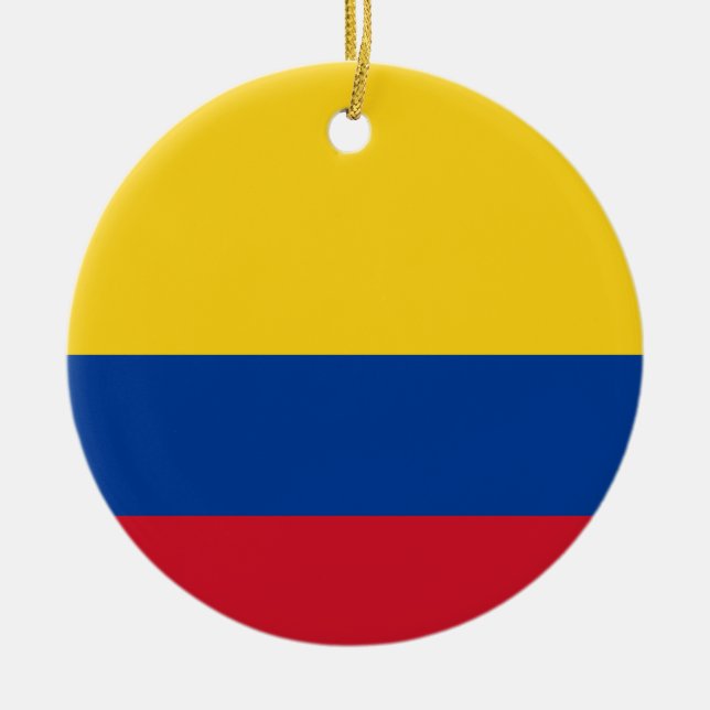 Colombia Flagga Julgransprydnad Keramik (Framsidan)