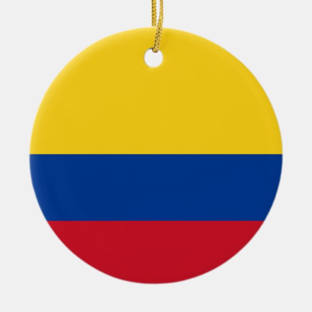 Colombia Flagga Julgransprydnad Keramik (Framsidan)