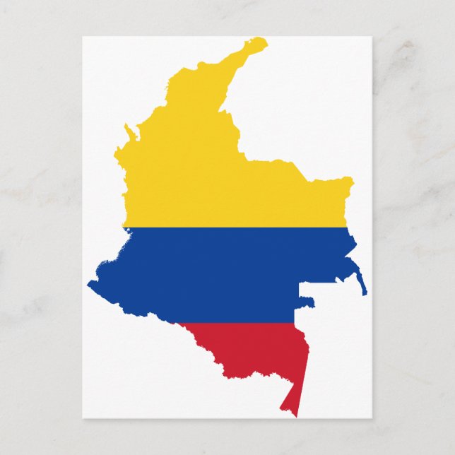Colombia Flagga karta CO Vykort (Framsida)