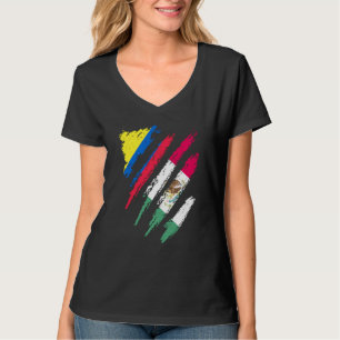 Colombia Flagga Mexiko Odlad Patriot Land Ränder T Shirt