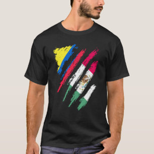 Colombia Flagga Mexiko Odlad Patriot Land Streck T Shirt
