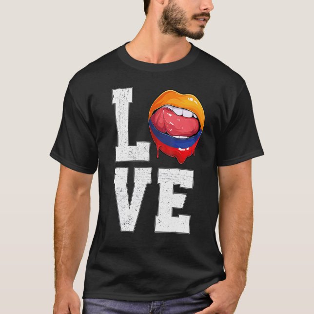 Colombia Flagga Oceanen Fläkt Kärlek Colombia T Shirt (Framsida)