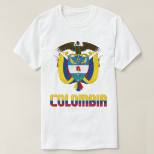Colombia Flagga och Jacka av Arm Patriotic T Shirt
