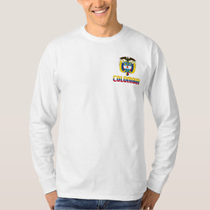Colombia Flagga och Jacka av Arm Patriotic T Shirt