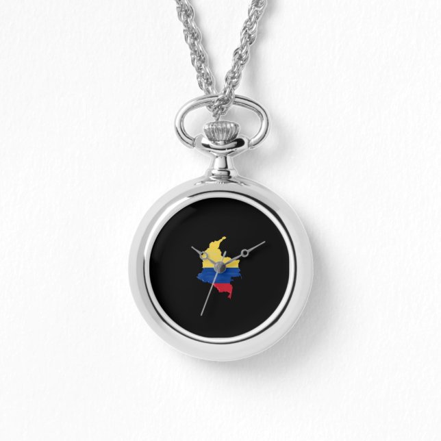 Colombia flagga och karta armbandsur (Framsida)