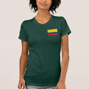 Colombia Flagga och Karta dk T-Shirt