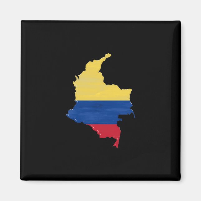 Colombia flagga och karta magnet (Framsidan)