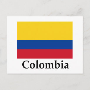 Colombia Flagga och Namn Vykort