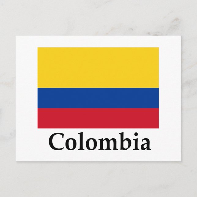 Colombia Flagga och Namn Vykort (Framsida)