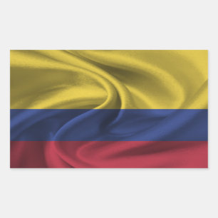 Colombia Flagga Rektangulärt Klistermärke