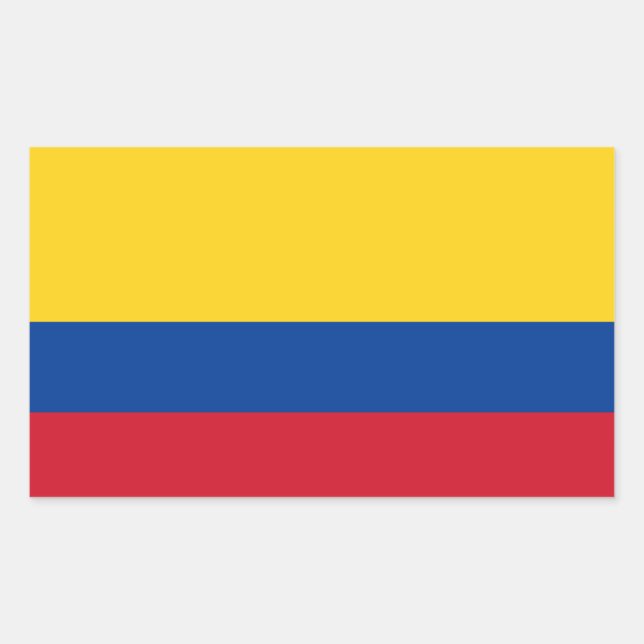 Colombia Flagga Rektangulärt Klistermärke (Framsida)