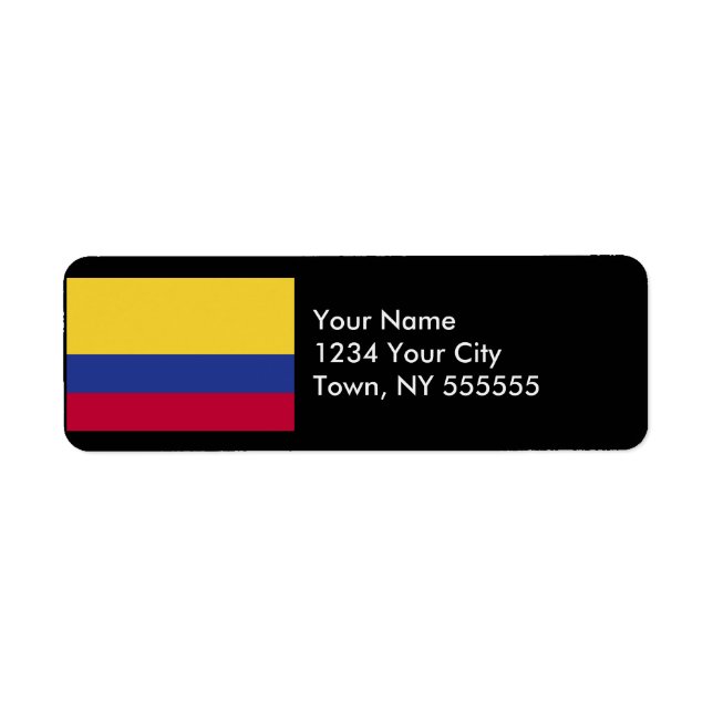 Colombia Flagga Returadress Etikett (Framsidan)