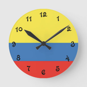Colombia Flagga Rund Klocka